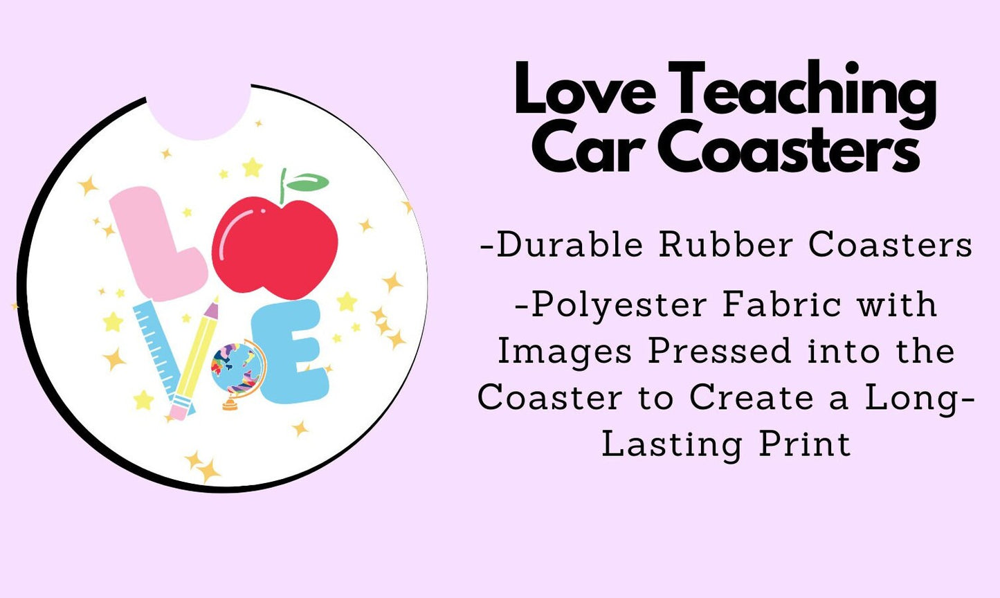 Teacher Love Car Coasters