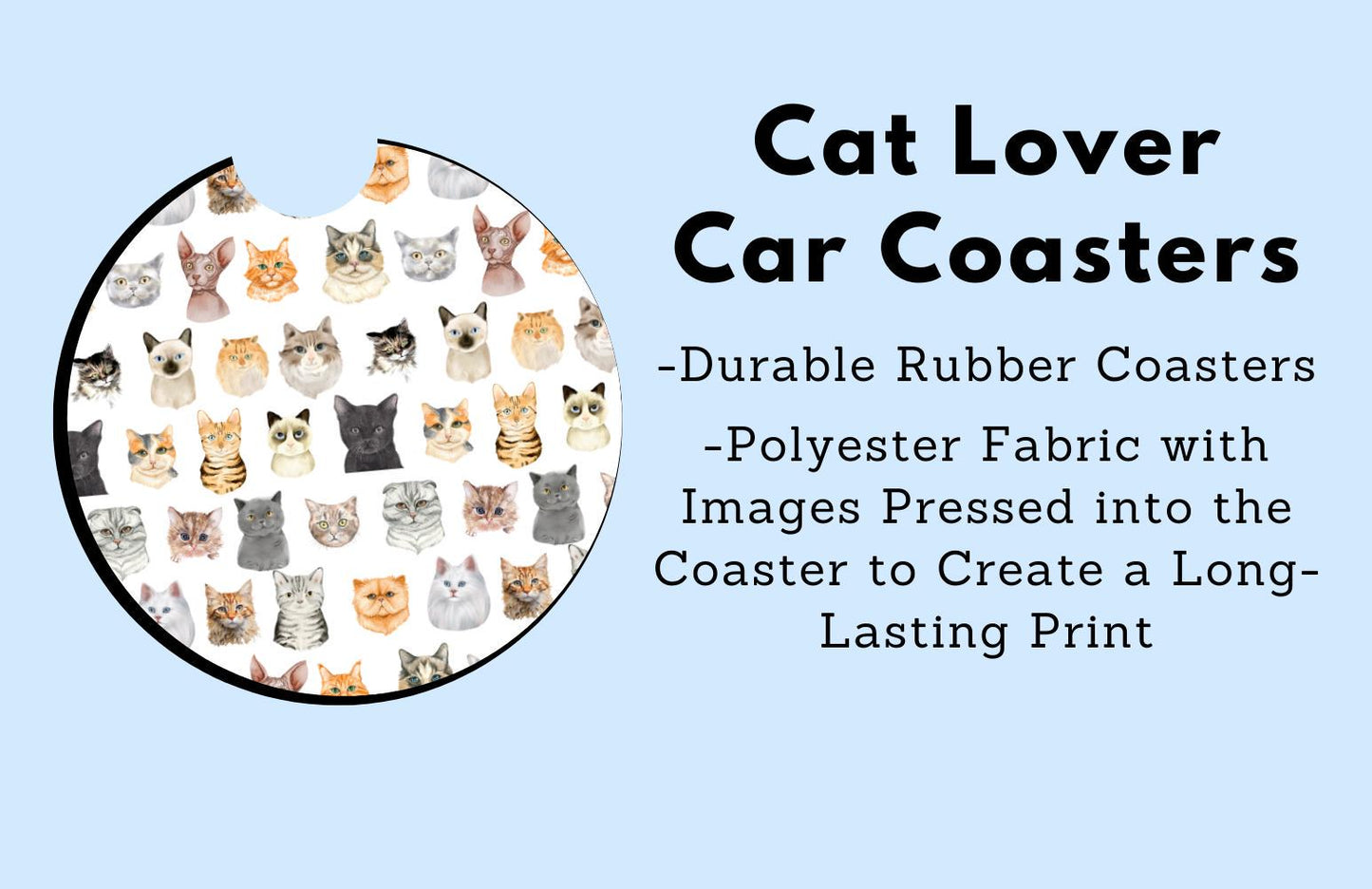 Cat Lover Car Coasters