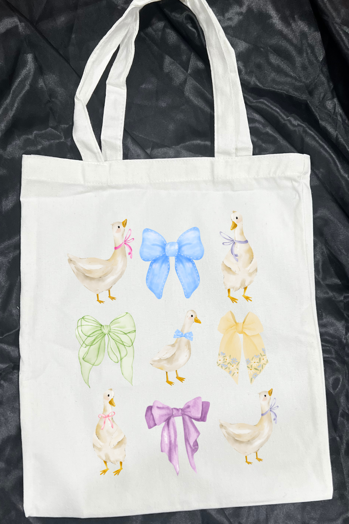 Pastel Geese and Bows Tote - Vintage Inspired