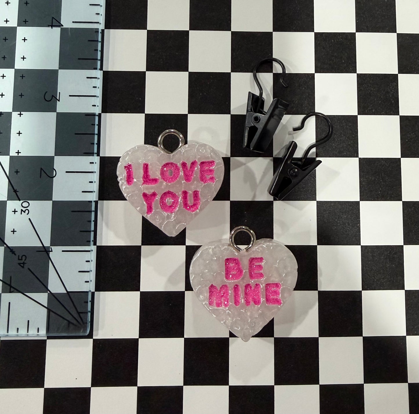 Pink Conversation Heart Vent Clips