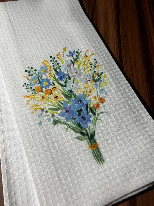 Blue Bouquet Decorative Hand Towel