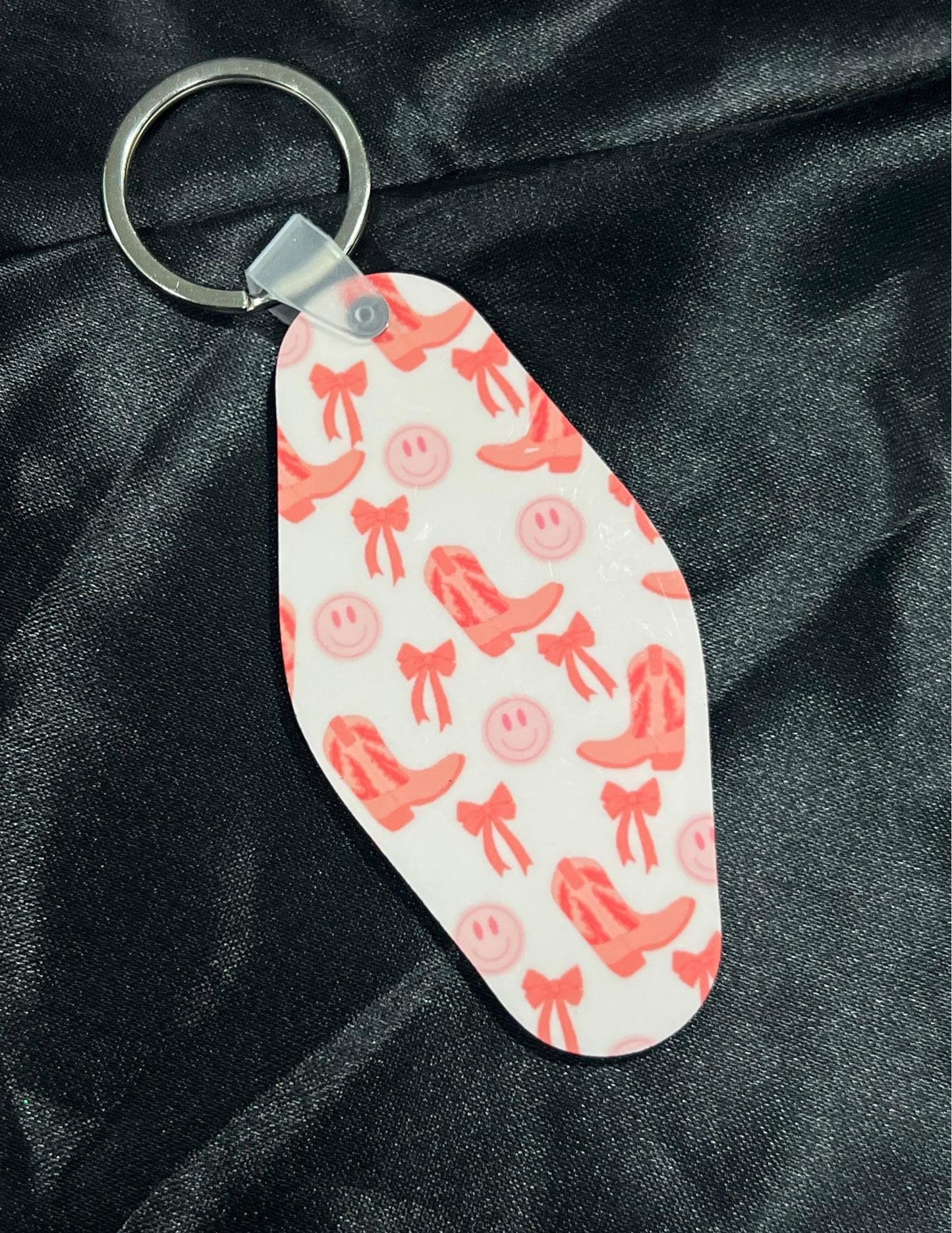 Pink Disco Cowgirl Motel Keychain
