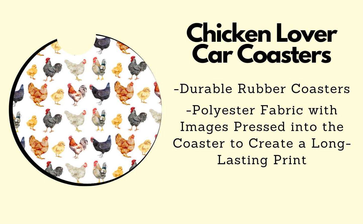 Chicken Lover Car Coasters