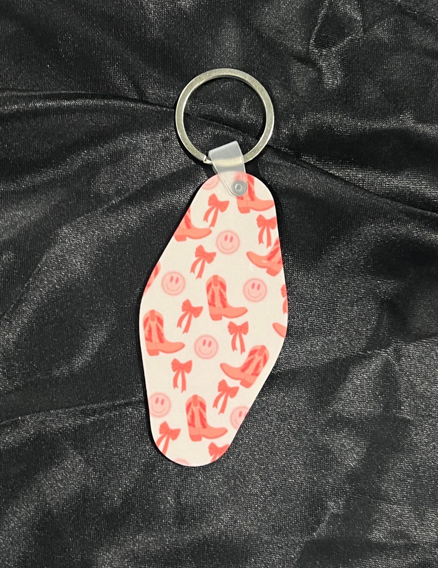 Pink Disco Cowgirl Motel Keychain