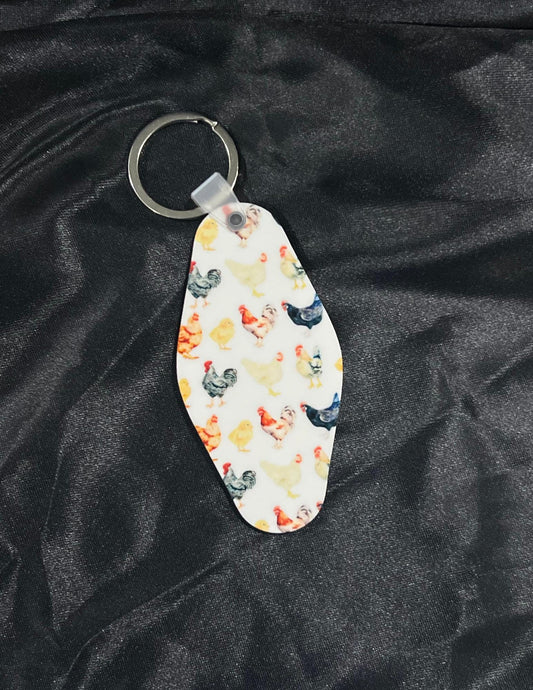 Chicken Lover Motel Keychain