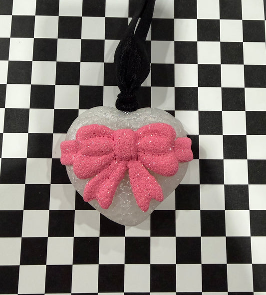 3D Pink Glitter Heart Freshie