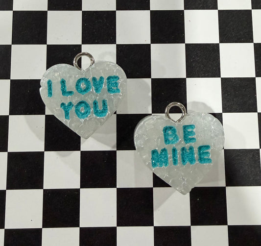 Turquoise Conversation Heart Vent Clips