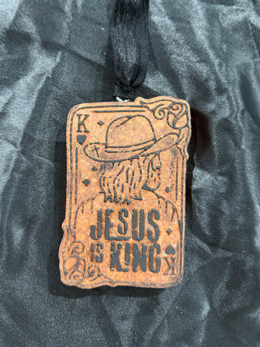 Leather Inspired Jesus Is King Freshie