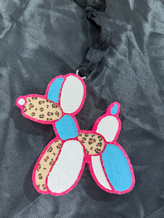 Pink Glittery Balloon Dog Freshie