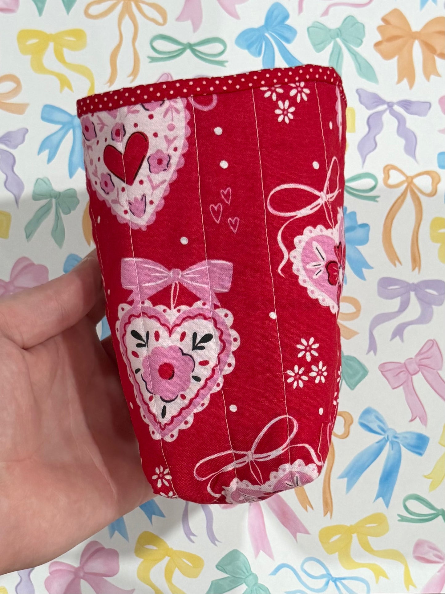 Bows & Hearts Insulated Drink Cozies
