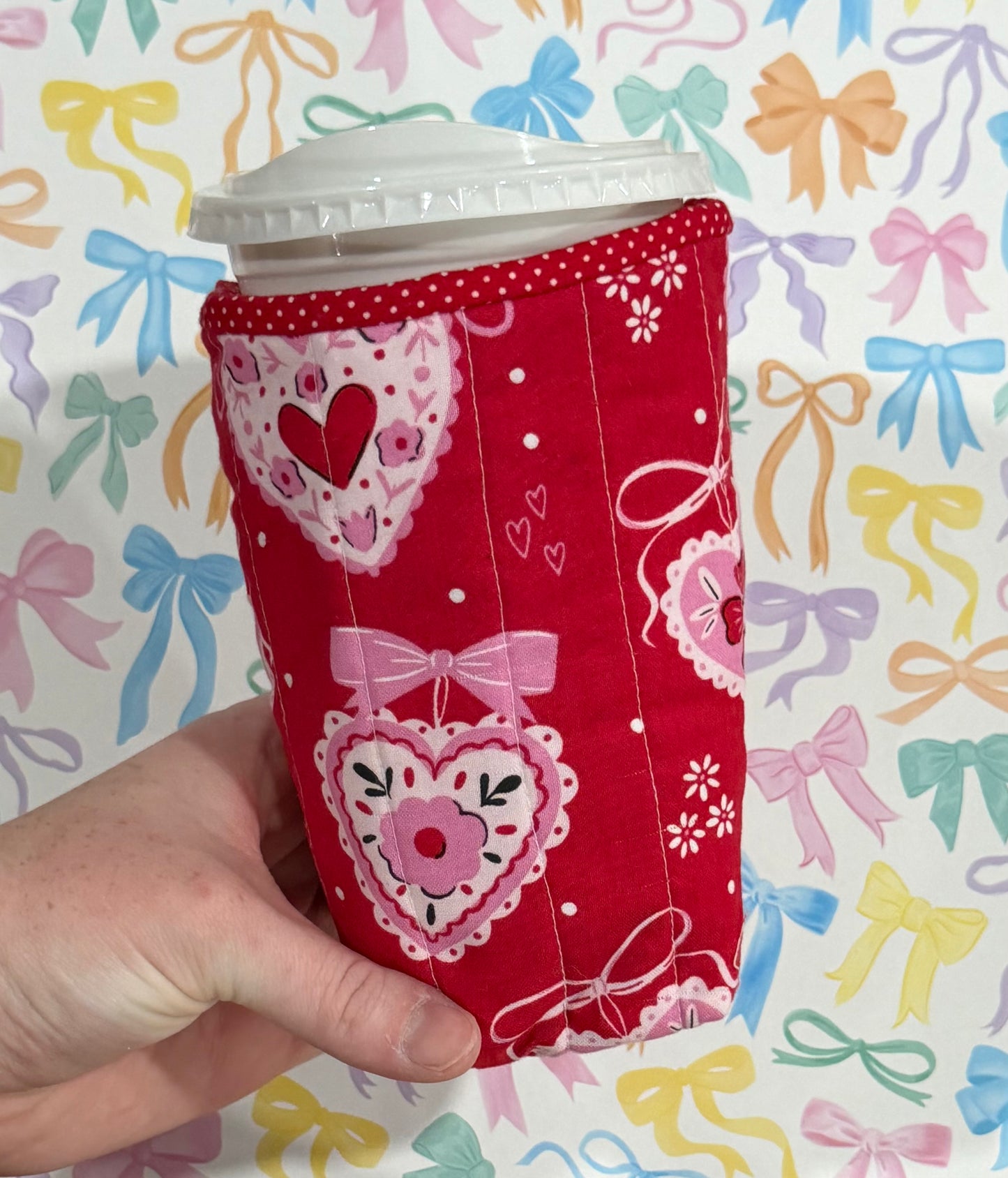 Bows & Hearts Insulated Drink Cozies