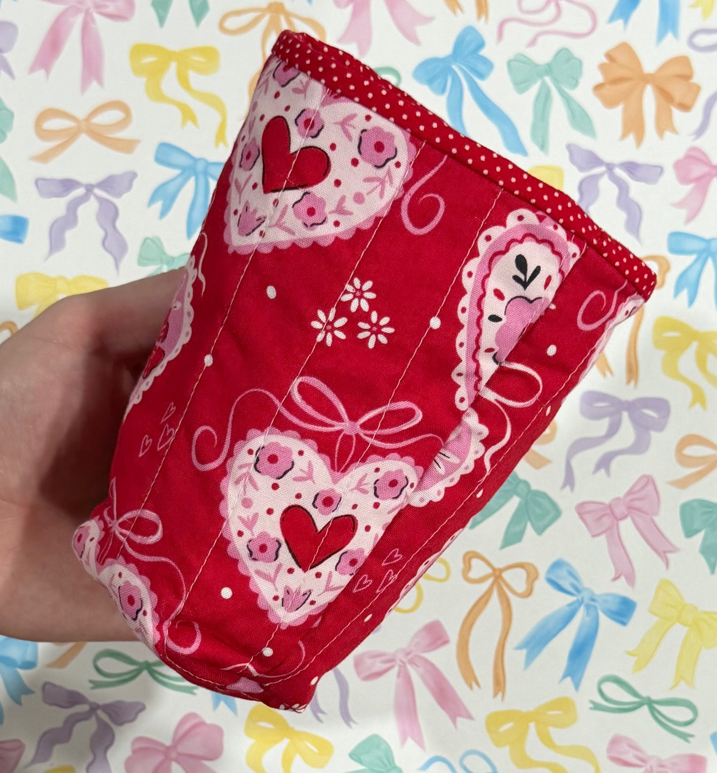 Bows & Hearts Insulated Drink Cozies