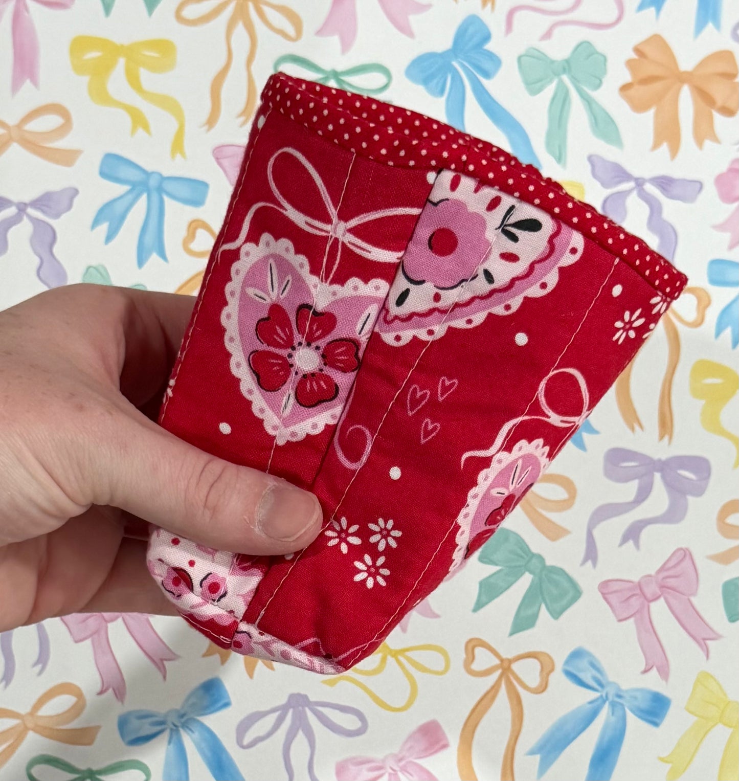 Bows & Hearts Insulated Drink Cozies