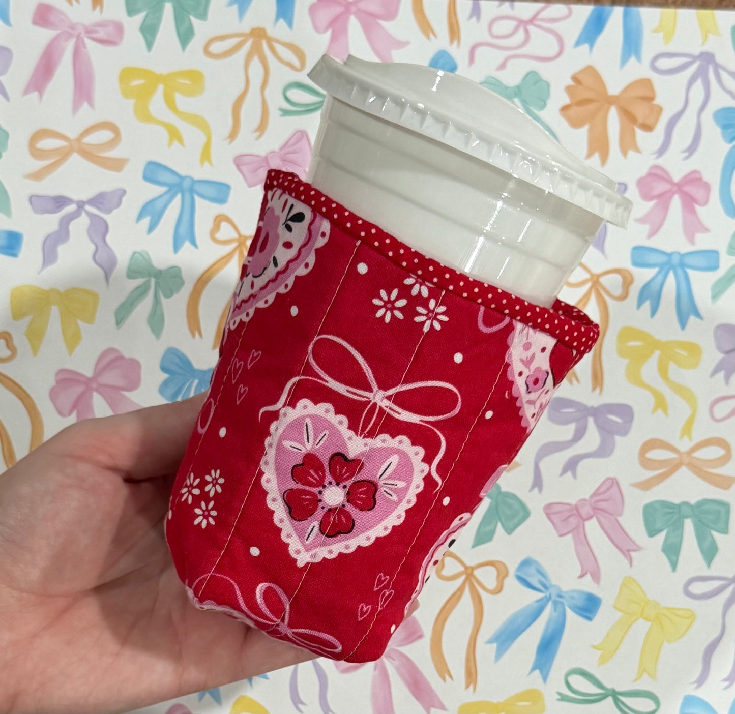 Bows & Hearts Insulated Drink Cozies
