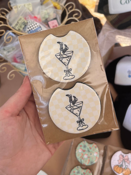Western Martini Car Coasters