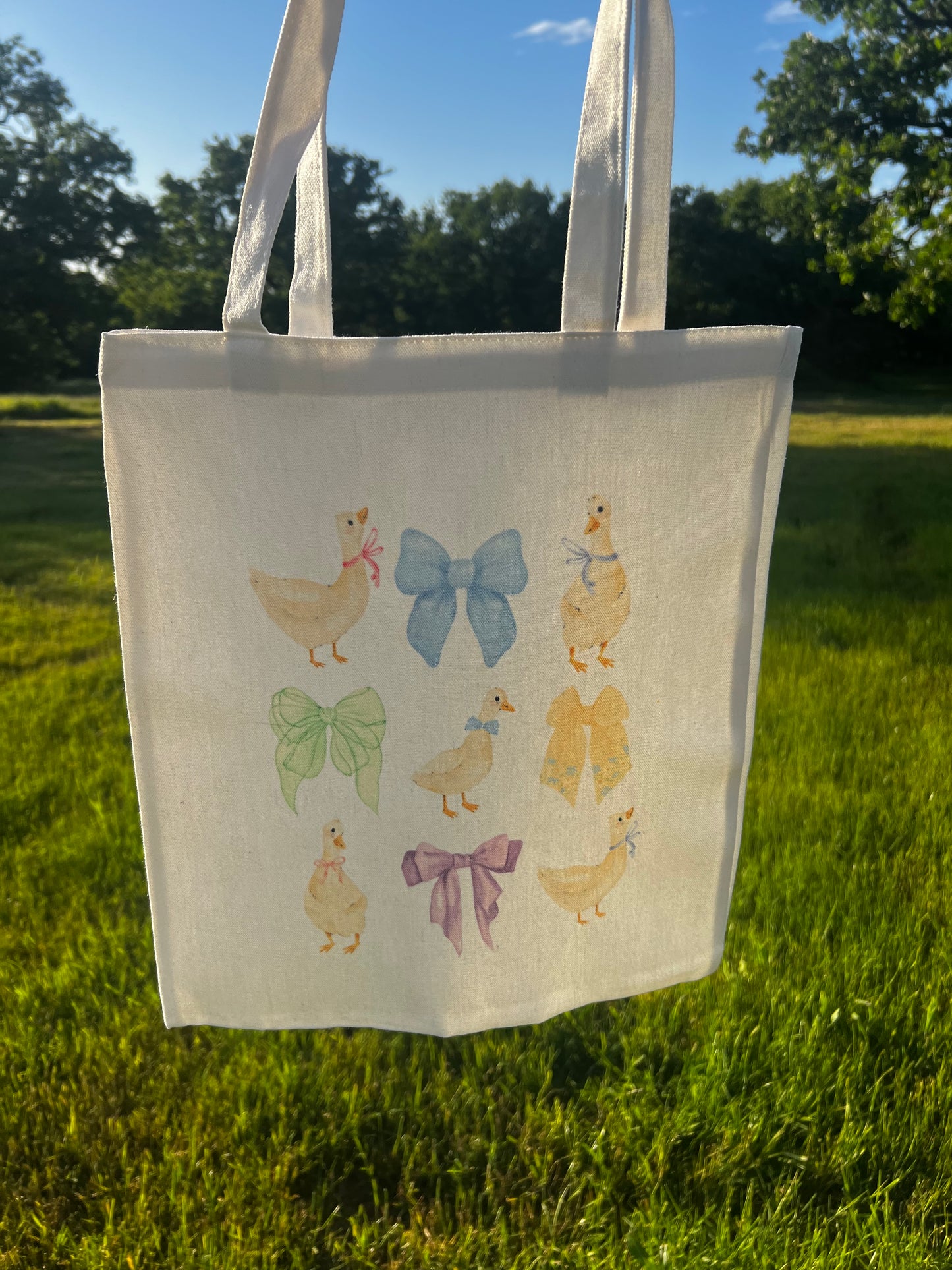 Pastel Geese and Bows Tote - Vintage Inspired