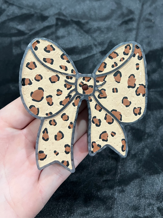 Cheetah Print Bow Car Freshie