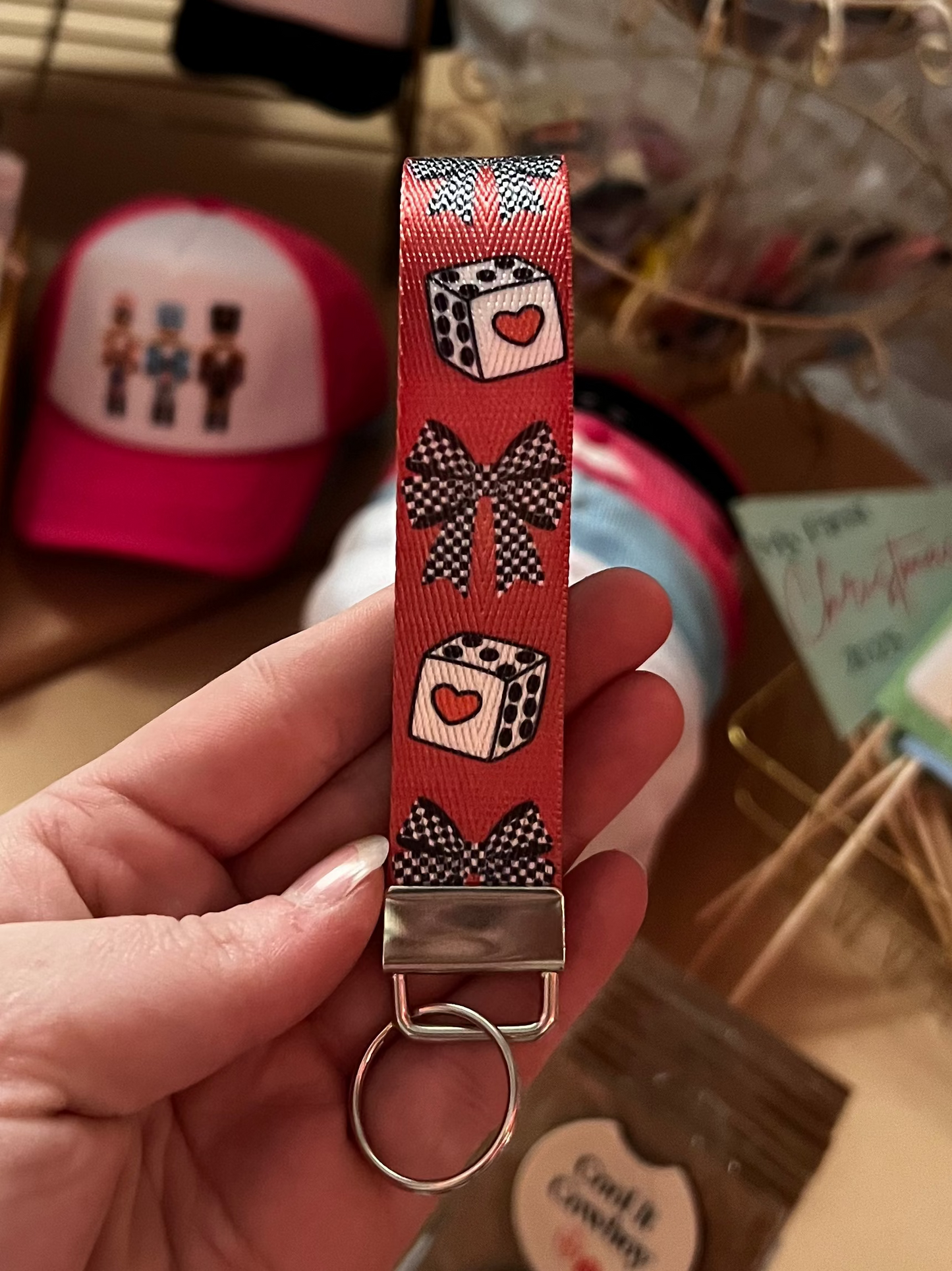 Dice and Bows Wristlet