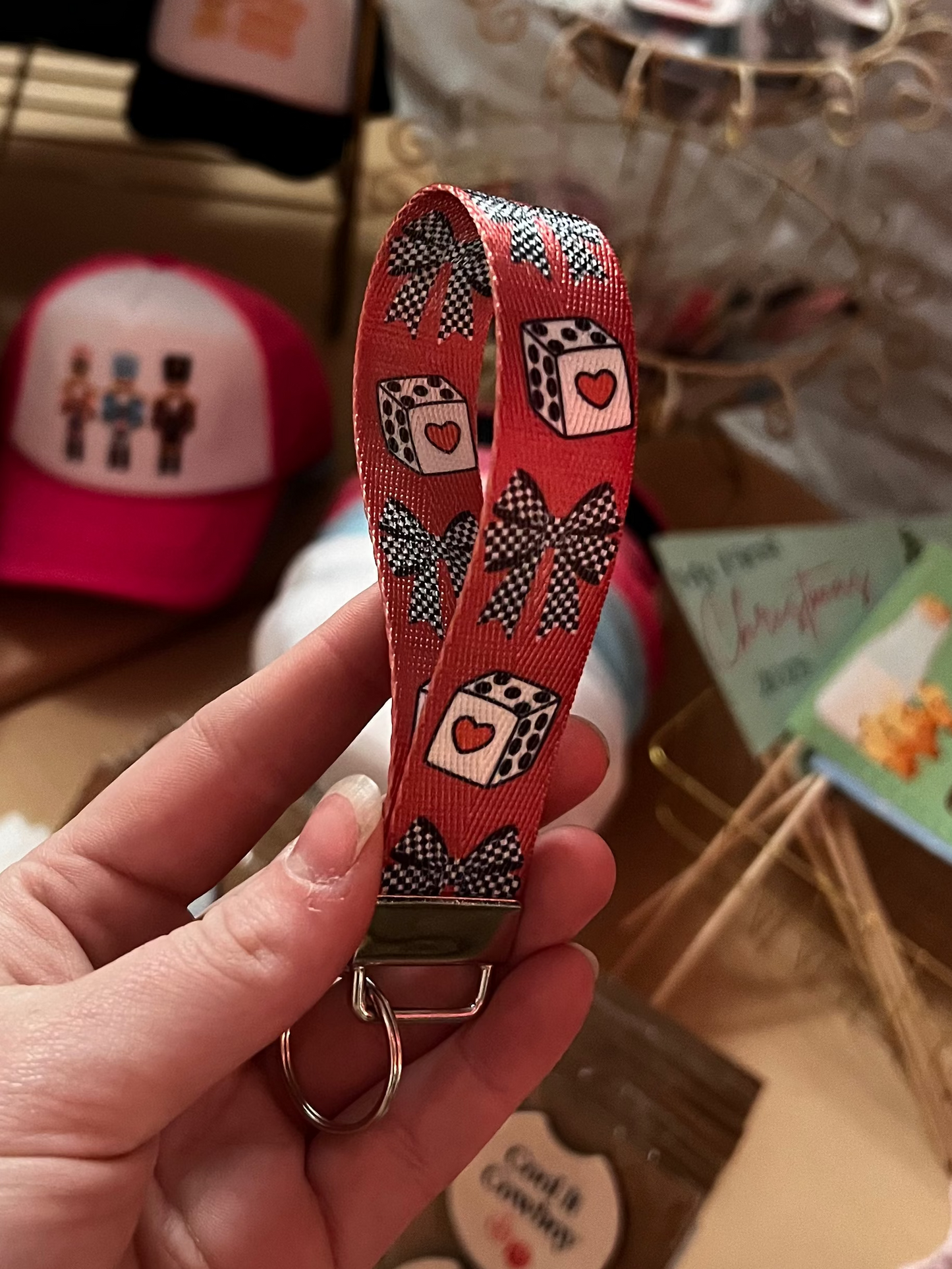 Dice and Bows Wristlet