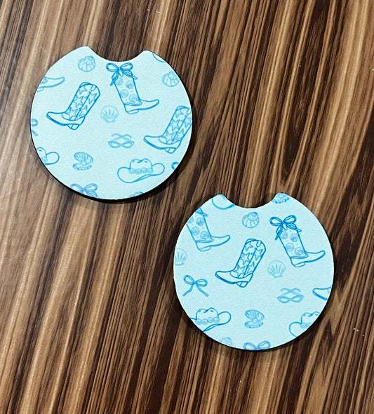 Coastal Cowgirl Car Coasters